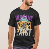 Grappig Mensen bestaan niet ALiens Galactic Graphi T-shirt (Voorkant)