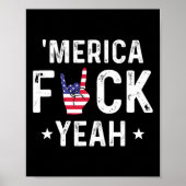 Grappig Merica Ja 4th van Juli Poster (Voorkant)