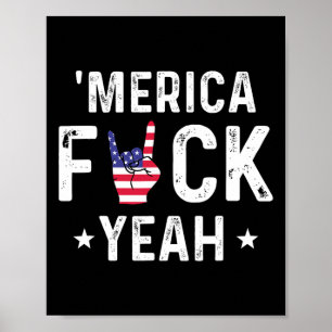 Grappig Merica Ja 4th van Juli Poster