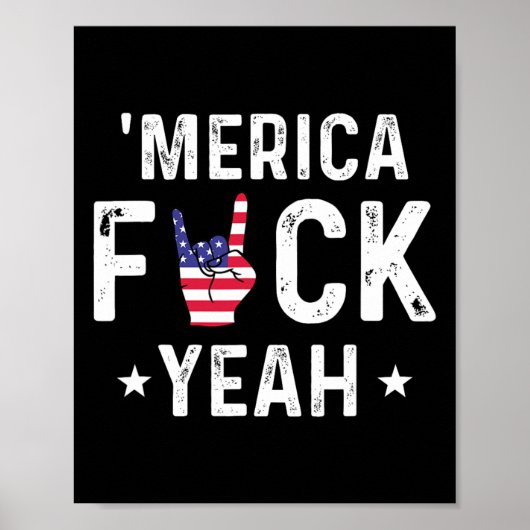 Grappig Merica Ja 4th van Juli Poster (Voorkant)