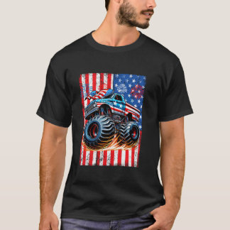 Grappig Merica Monster Truck USA Vlag 4th of July  T-shirt