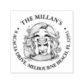 Grappig Mermaid Party thema Zelfinktende Stempel (Design)