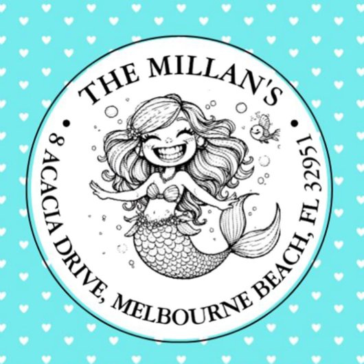 Grappig Mermaid Pool Party thema Zelfinktende Stempel