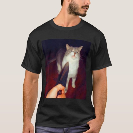 Grappig mes kat meme t-shirt (Voorkant)