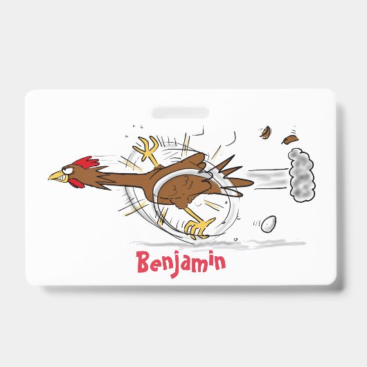 Grappig met coole cartoon illustratie kip badge (Voorzijde)