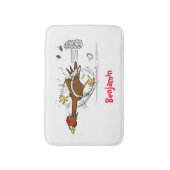 Grappig met coole cartoon illustratie kip badmat (Voorkant Verticaal)