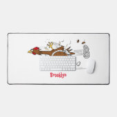 Grappig met coole cartoon illustratie kip bureaumat (Keyboard & Muis)