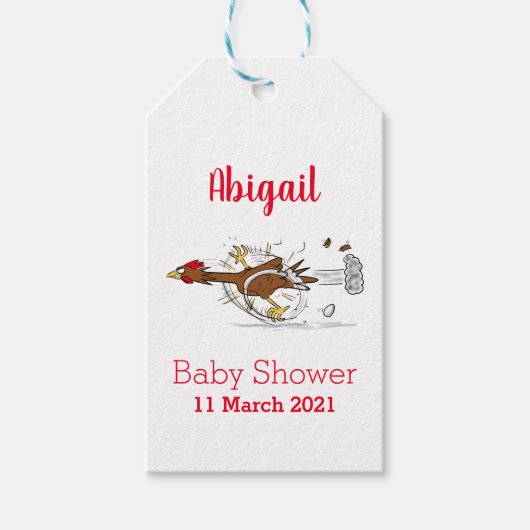 Grappig met coole cartoon illustratie kip cadeaulabel (Voorkant)