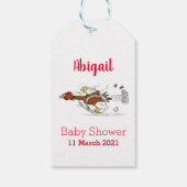 Grappig met coole cartoon illustratie kip cadeaulabel (Achterkant)