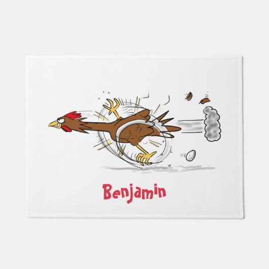 Grappig met coole cartoon illustratie kip deurmat (Voorkant)