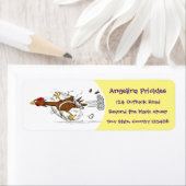 Grappig met coole cartoon illustratie kip etiket (Insitu)