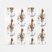 Grappig met coole cartoon illustratie kip fleece deken (Voorkant (Horizontaal))