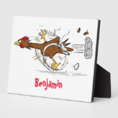 Grappig met coole cartoon illustratie kip fotoplaat (Zijkant)