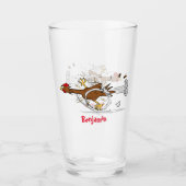 Grappig met coole cartoon illustratie kip glas (Voorkant)