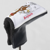 Grappig met coole cartoon illustratie kip golfheadcover (3/4 voorkant)