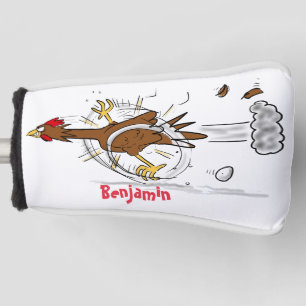 Grappig met coole cartoon illustratie kip golfheadcover