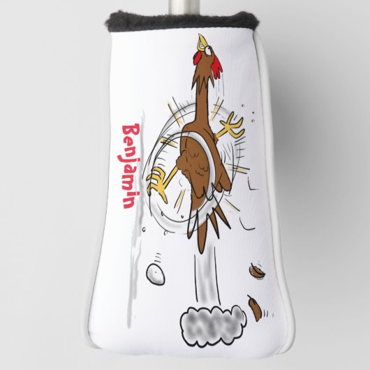 Grappig met coole cartoon illustratie kip golfheadcover (Draai 90)