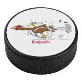 Grappig met coole cartoon illustratie kip hockey puck (3/4)
