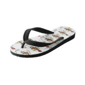 Grappig met coole cartoon illustratie kip kinder teenslippers (Schuin)