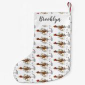 Grappig met coole cartoon illustratie kip kleine kerstsok (Achterkant)