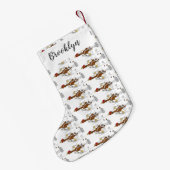 Grappig met coole cartoon illustratie kip kleine kerstsok (Achterkant (Hangend))