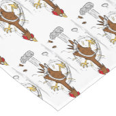 Grappig met coole cartoon illustratie kip korte tafelloper (Hoek)