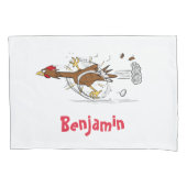 Grappig met coole cartoon illustratie kip kussensloop (Voorkant)