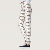 Grappig met coole cartoon illustratie kip leggings (Links)
