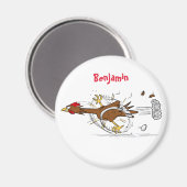 Grappig met coole cartoon illustratie kip magneet (Voorkant / Achterkant)