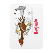 Grappig met coole cartoon illustratie kip magneet (Verticaal)