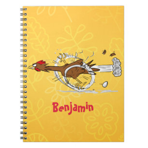 Grappig met coole cartoon illustratie kip notitieboek