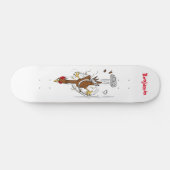 Grappig met coole cartoon illustratie kip persoonlijk skateboard (Horizontaal)