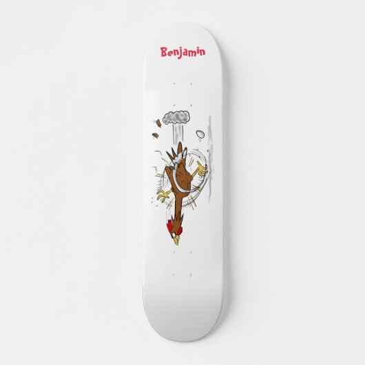 Grappig met coole cartoon illustratie kip persoonlijk skateboard (Voorkant)