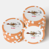 Grappig met coole cartoon illustratie kip poker chips (Opstapeling)