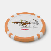 Grappig met coole cartoon illustratie kip poker chips (Enkel)
