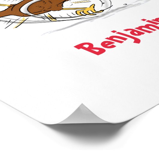 Grappig met coole cartoon illustratie kip poster (Hoek)