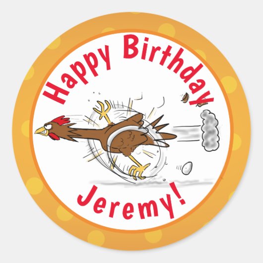 Grappig met coole cartoon illustratie kip ronde sticker (Voorkant)