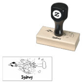 Grappig met coole cartoon illustratie kip rubberstempel (Gestempeld)