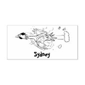 Grappig met coole cartoon illustratie kip rubberstempel (Afrduk)