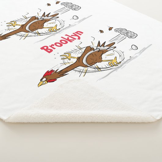 Grappig met coole cartoon illustratie kip sherpa deken (3/4)