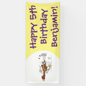 Grappig met coole cartoon illustratie kip spandoek (Verticaal)