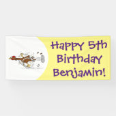 Grappig met coole cartoon illustratie kip spandoek (Horizontaal)