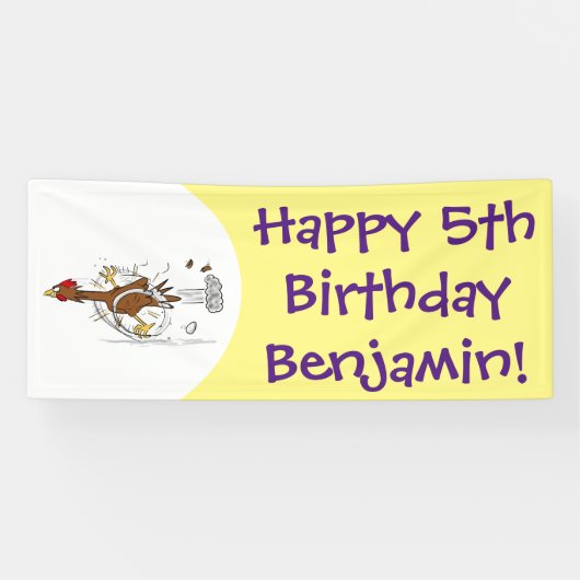 Grappig met coole cartoon illustratie kip spandoek (Horizontaal)