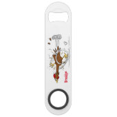 Grappig met coole cartoon illustratie kip speed flessenopener (Achterkant)