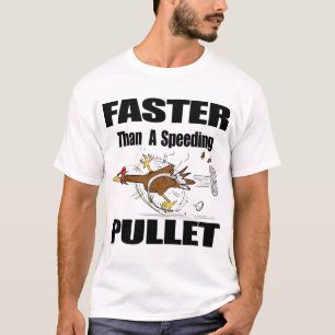 Grappig met coole cartoon illustratie kip t-shirt