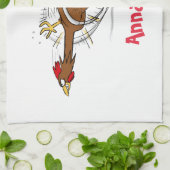 Grappig met coole cartoon illustratie kip theedoek (Gevouwen)