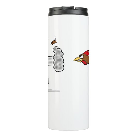 Grappig met coole cartoon illustratie kip thermosbeker (Achterkant)