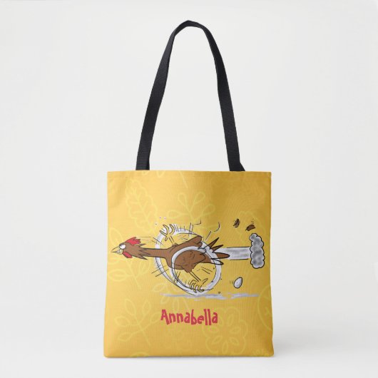Grappig met coole cartoon illustratie kip tote bag (Voorkant)