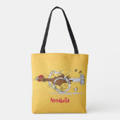 Grappig met coole cartoon illustratie kip tote bag (Achterkant)