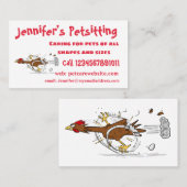 Grappig met coole cartoon illustratie kip visitekaartje (Voorkant / Achterkant)